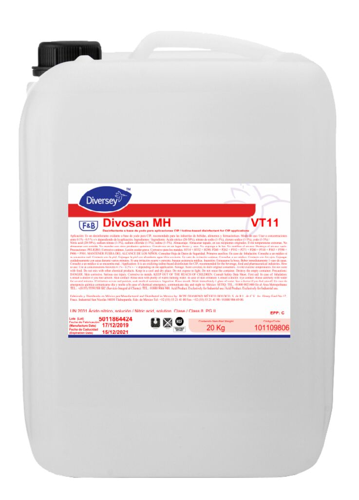 DIVOSAN MH 20kg - DESINFECTANTE A BASE DE YODO PARA APLICACIONES CIP